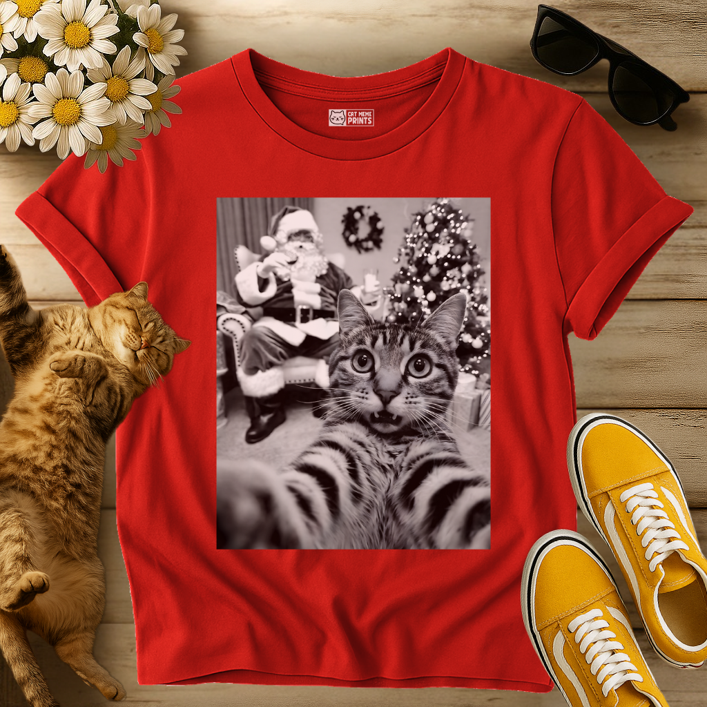 Cat Selfie with Santa Claus T-Shirt