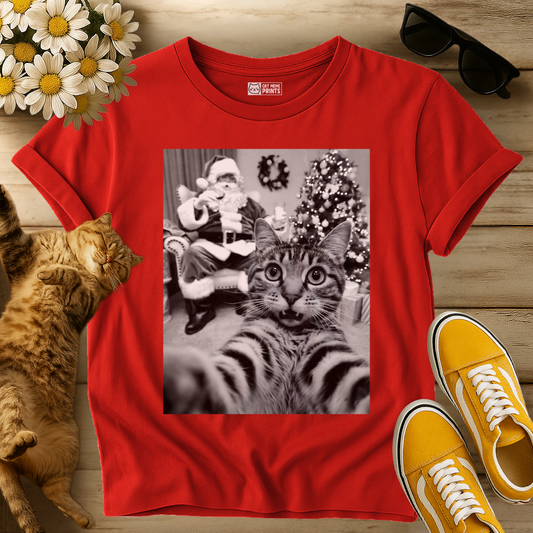 Cat Selfie with Santa Claus T-Shirt