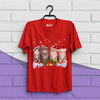Cat Christmas Light Santa T-Shirt