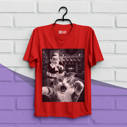 Cat Selfie With Santa Christmas T-Shirt