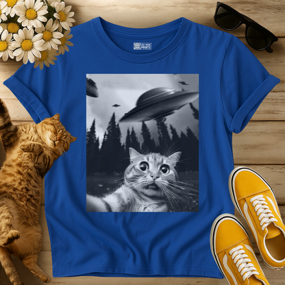 Cat Selfie with UFOs T-Shirt