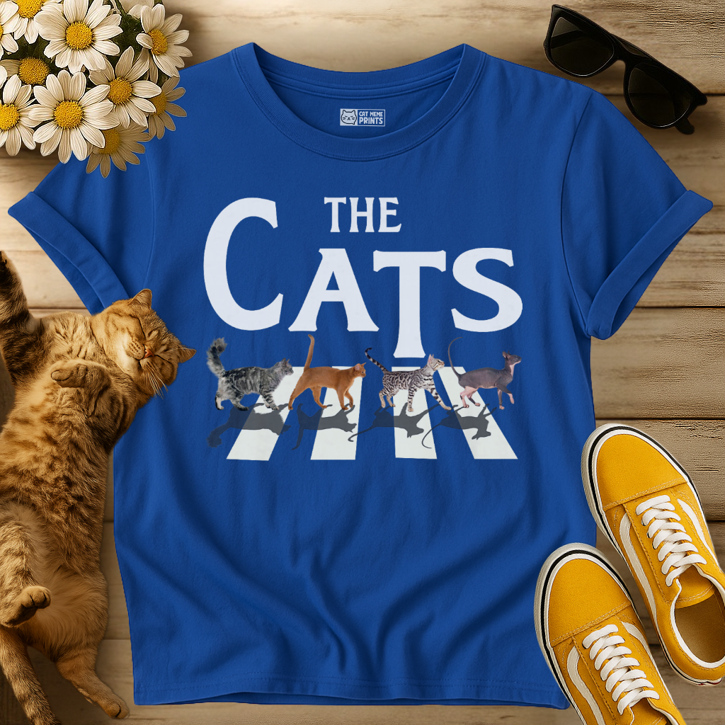 Tabby Road: The Cat Rock Band Parody T-Shirt