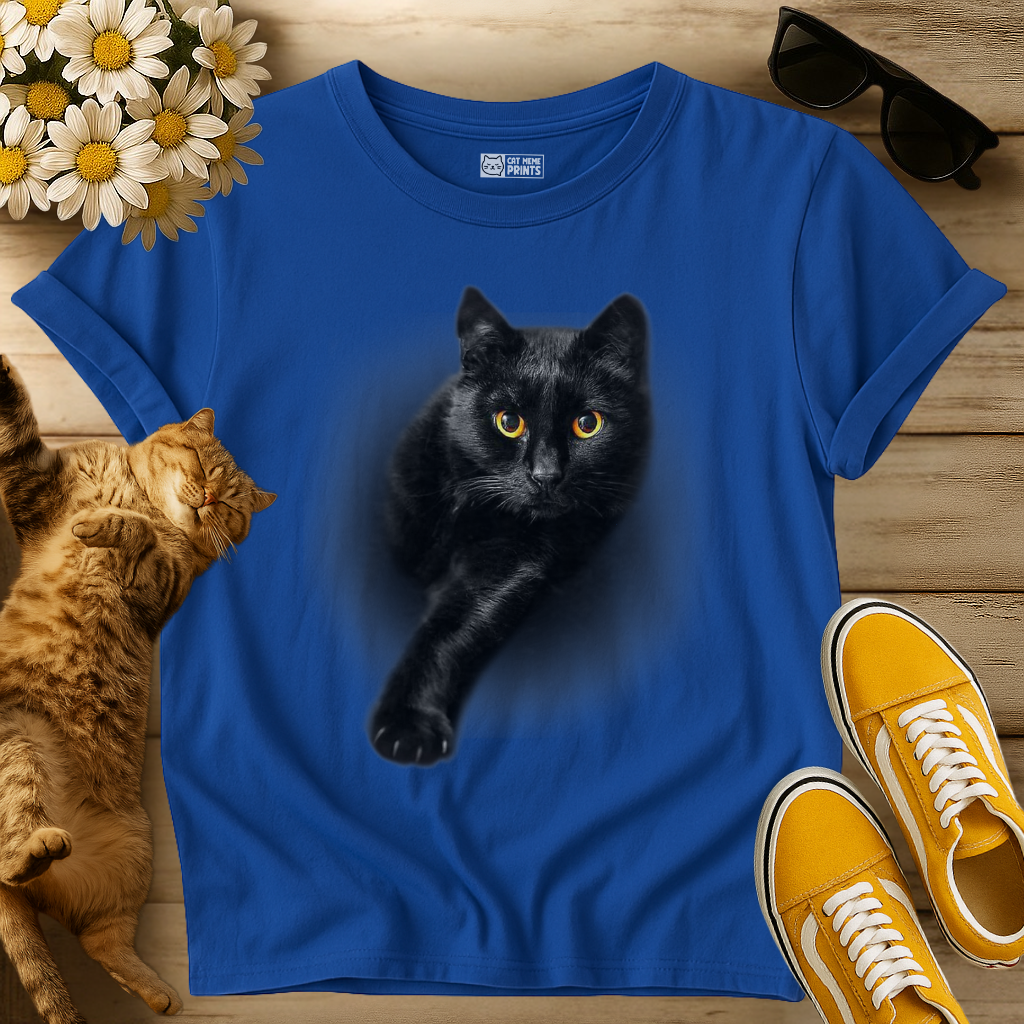 Black Cat Yellow Eyes T-Shirt