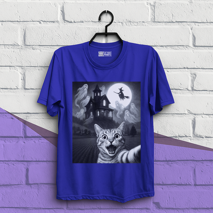 Cat Selfie With Scary House T-Shirt