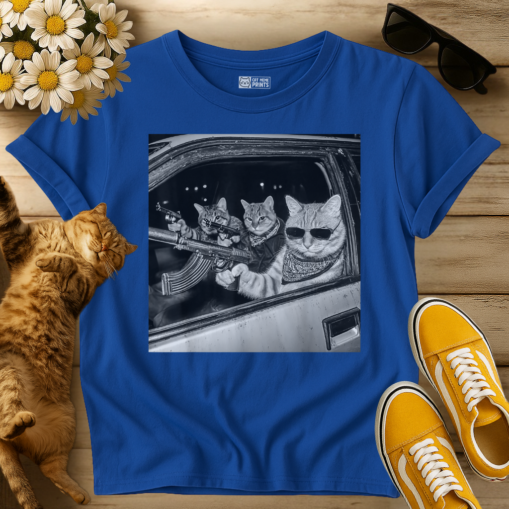 Gangster Cat Meme Selfie T-Shirt