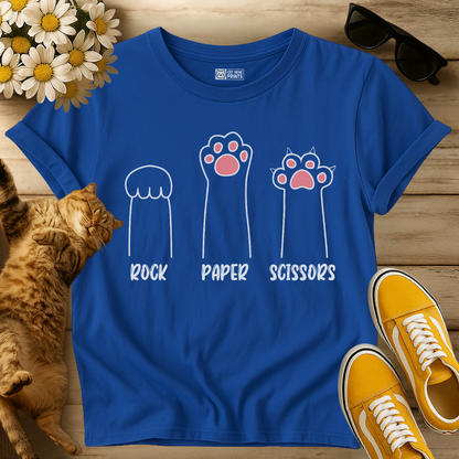 Cat Hand Game Rock Paper Scissors T-Shirt