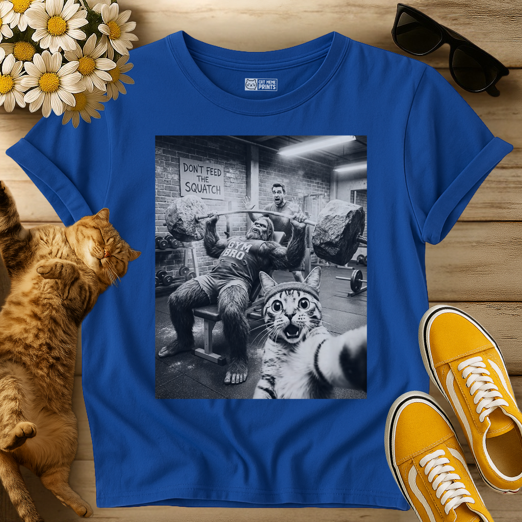 Cat Selfie with Bigfoot at the Gym T-Shirt