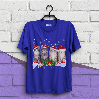Cat Christmas Light Santa T-Shirt