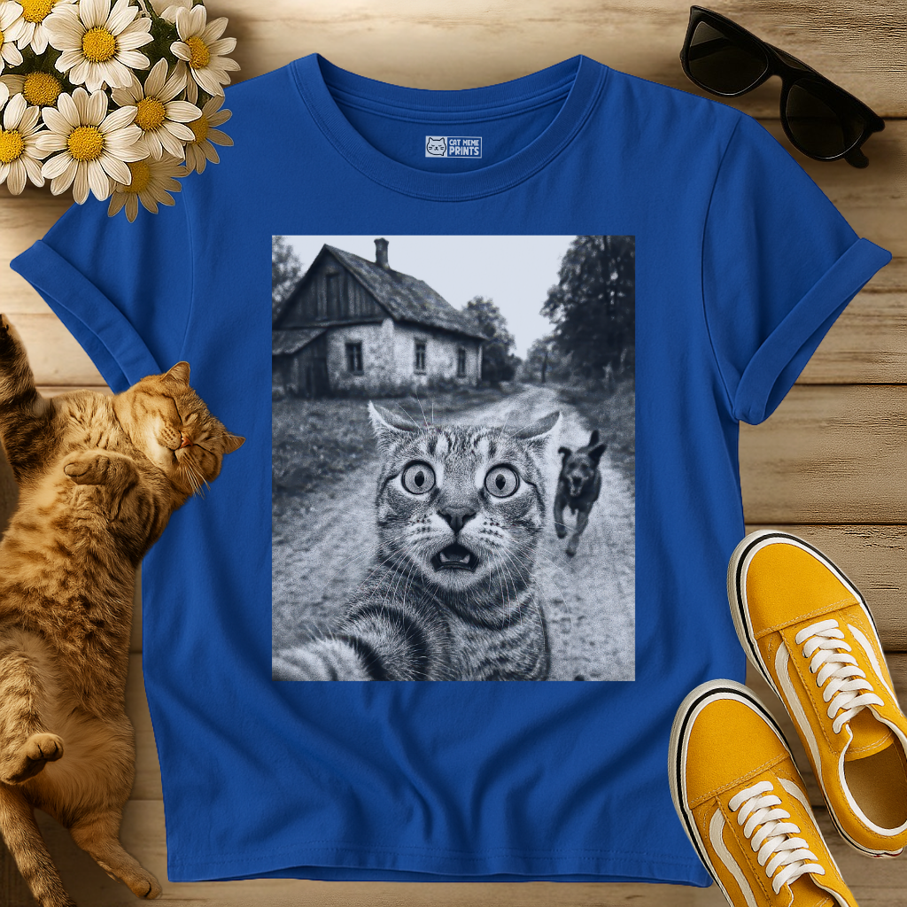 Cat Selfie With Dog T-Shirt