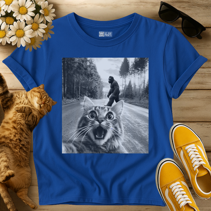 Cat Selfie With Bigfoot T-Shirt