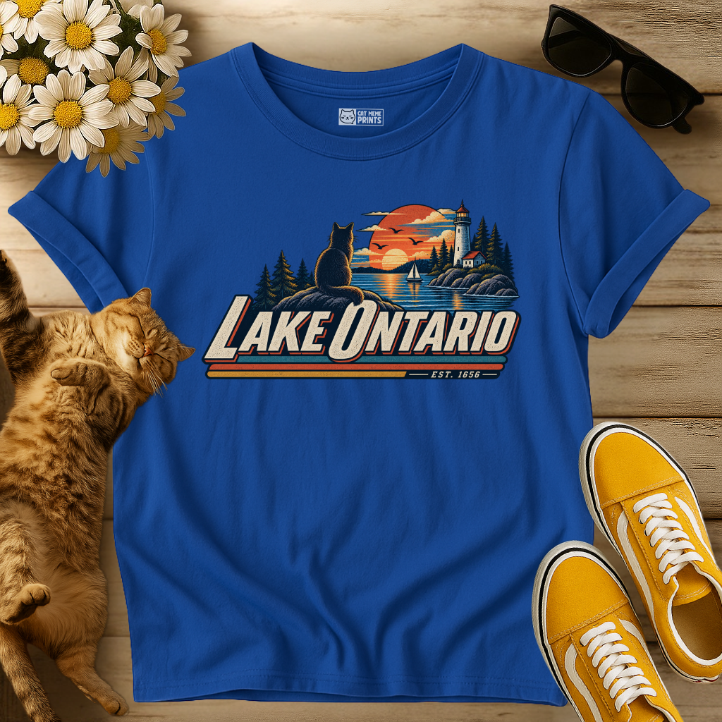 Lake Ontario Vintage Cat T-Shirt