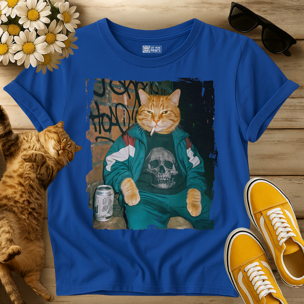 Gangster Cat Smoking T-Shirt
