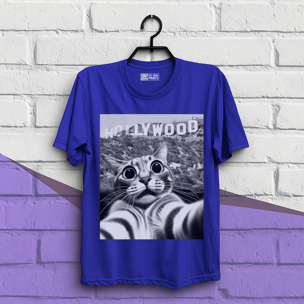 Cat taking Selfie With Hollywood Sign T-Shirt