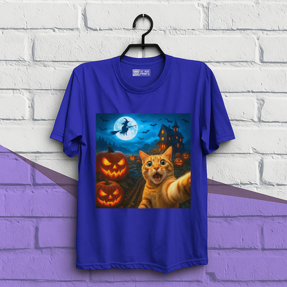 Cat Selfie with Spooky Pumpkins T-Shirt