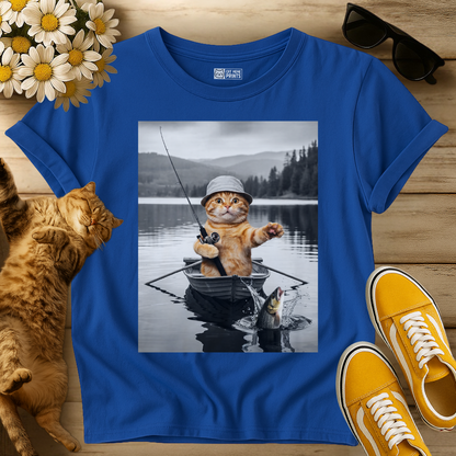 Cat Selfie Boat Fishing T-Shirt