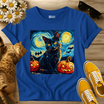 Black Cat Pumpkins Halloween T-Shirt