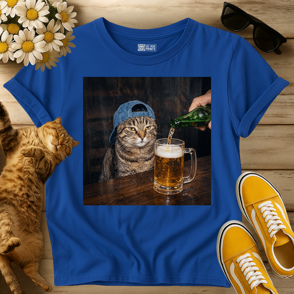 Cat Drinking Beer T-Shirt