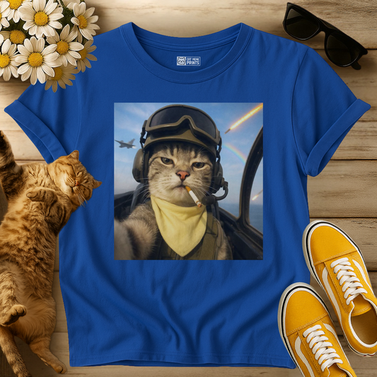 Pilot Cat Selfie T-Shirt