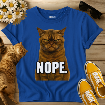 Nope Cat Grumpy Face T-Shirt