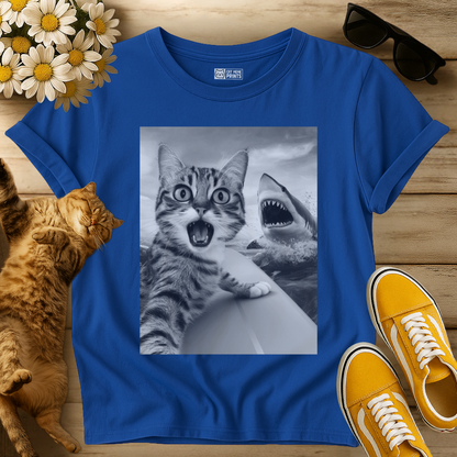 Cat Selfie With Shark T-Shirt