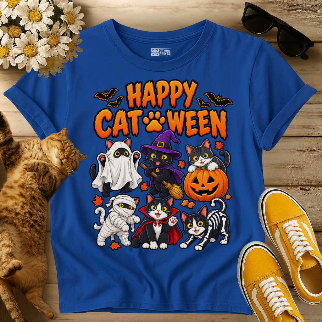 Spooky Cats Happy Cat Halloween T-Shirt