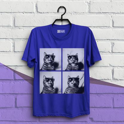 Cat Wearing Sunglasses Selfie Photobooth T-Shirt