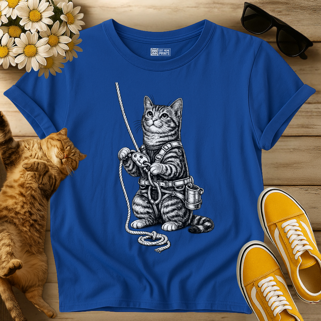 Rappelling Cat Climber T-Shirt