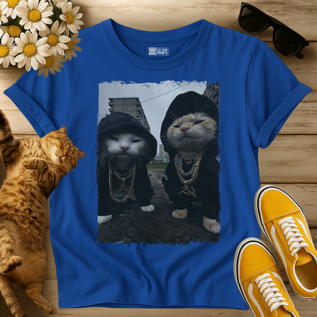 Gangster Cats in Streetwear T-Shirt