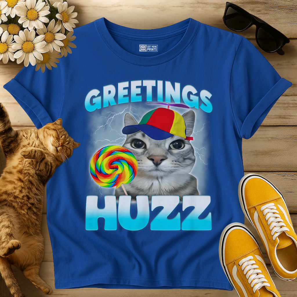 Greetings Huzz Cat T-Shirt