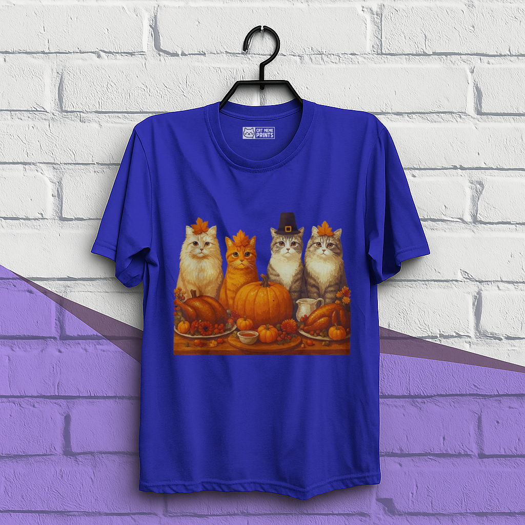 Cats Dinner Feast Fall Thanksgiving T-Shirt