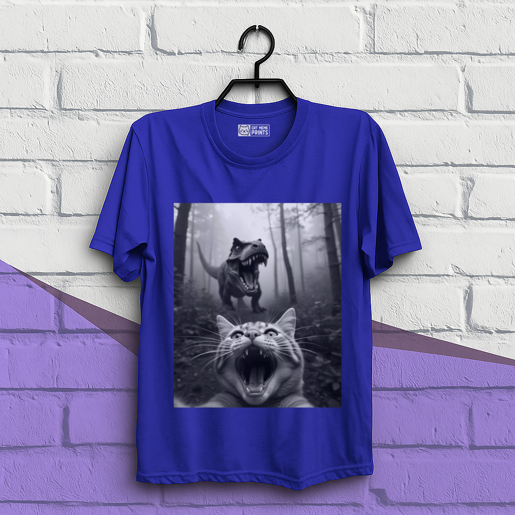 Cat Selfie With T-rex T-Shirt