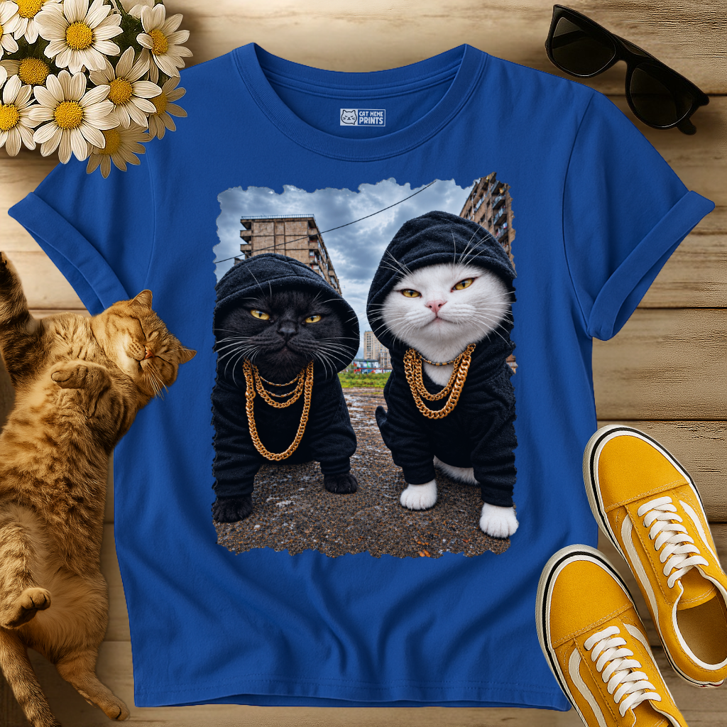 Gangster Black & White Cats T-Shirt