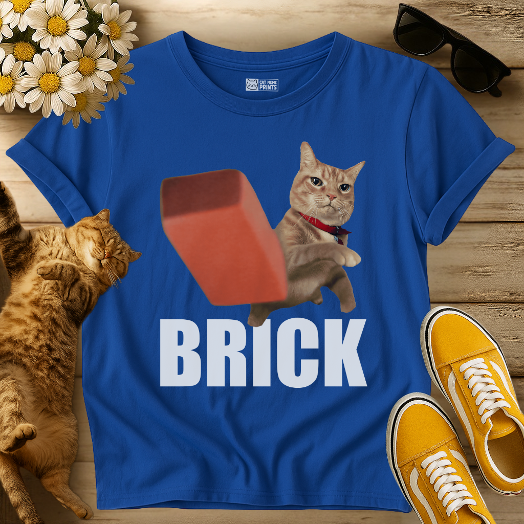 Cat Throwing Brick T-Shirt