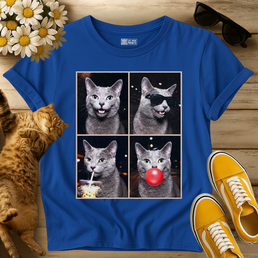 Russian Blue Cat Photo Booth T-Shirt