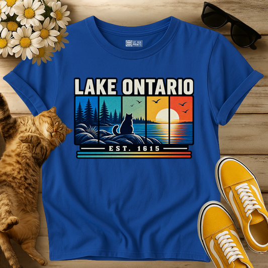Lake Ontario Vintage Est 1615 Cat T-Shirt