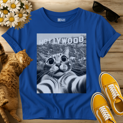 Cat Selfie With Hollywood Sign T-Shirt