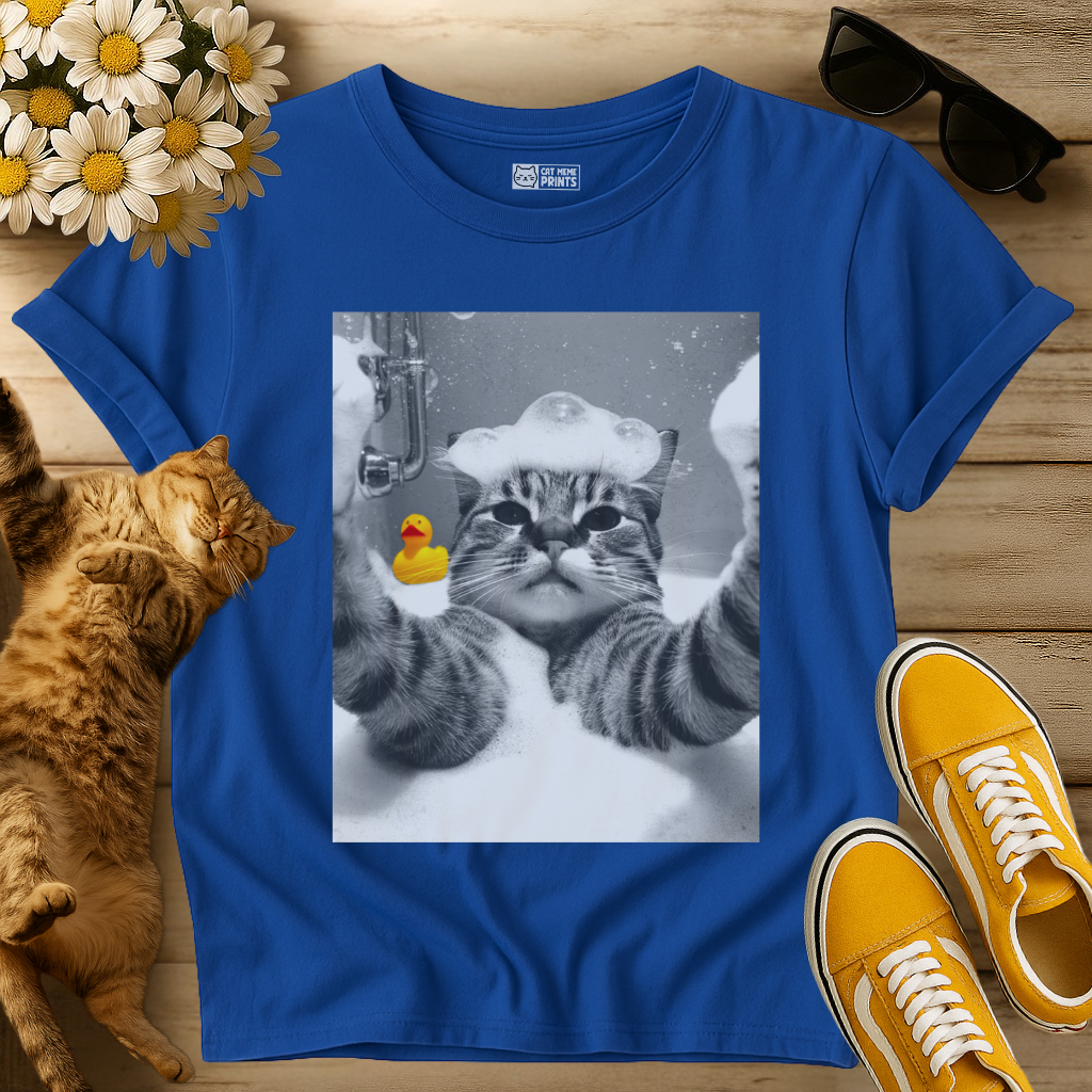 Cat Selfie in Bathtub T-Shirt