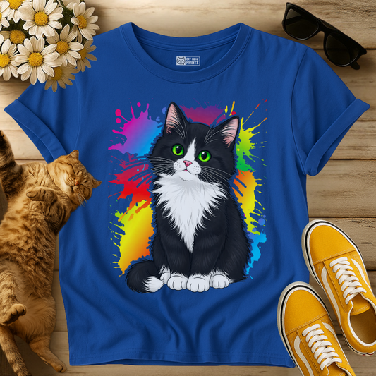 Colorful Tuxedo Cat T-Shirt