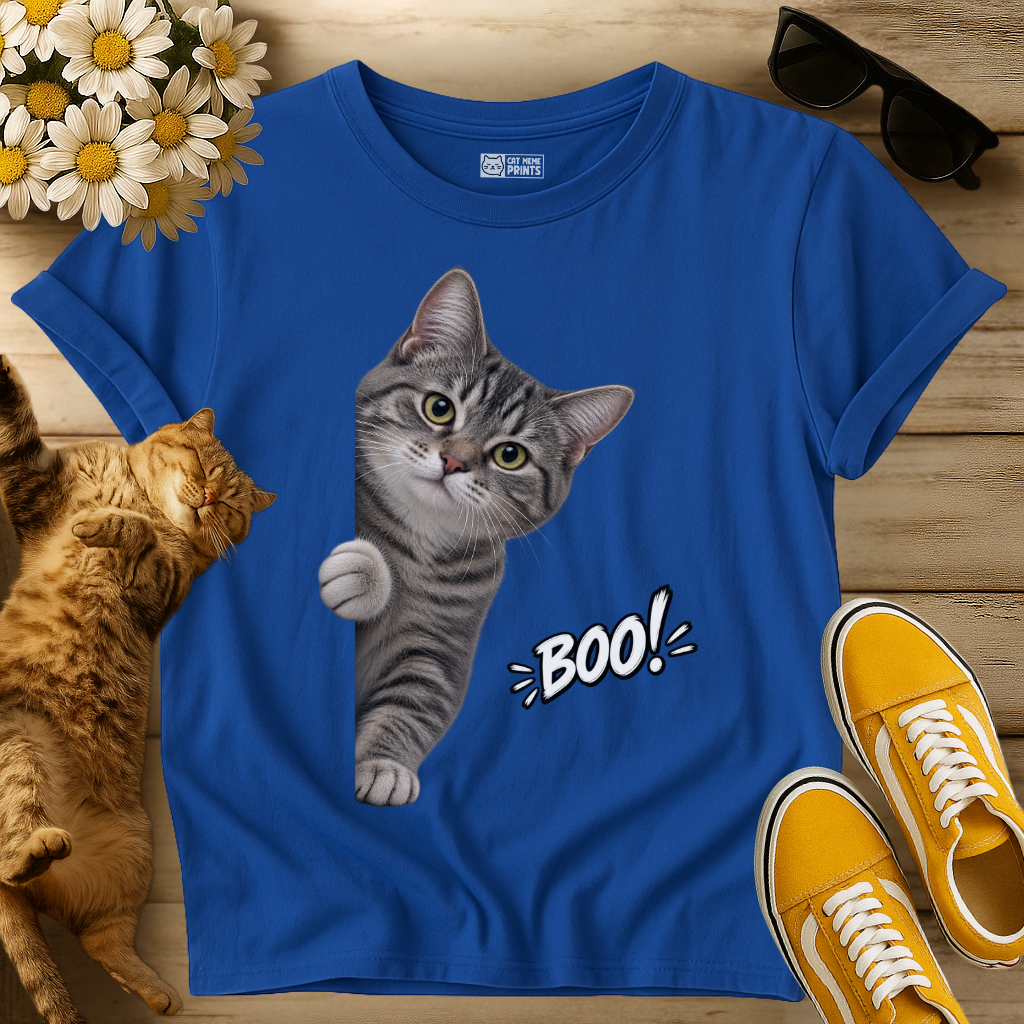 Grey Cat Boo T-Shirt