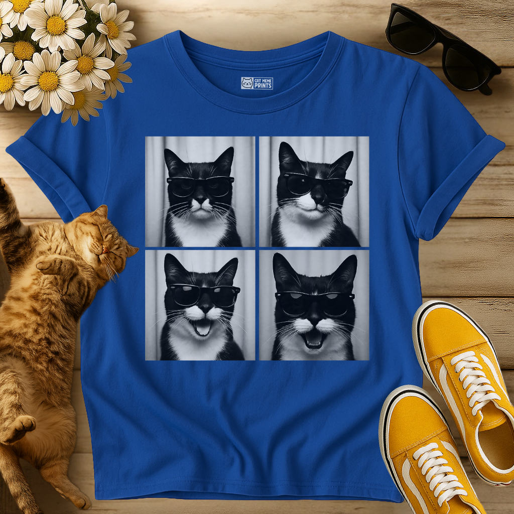 Cute Tuxedo Cat Photo Booth T-Shirt
