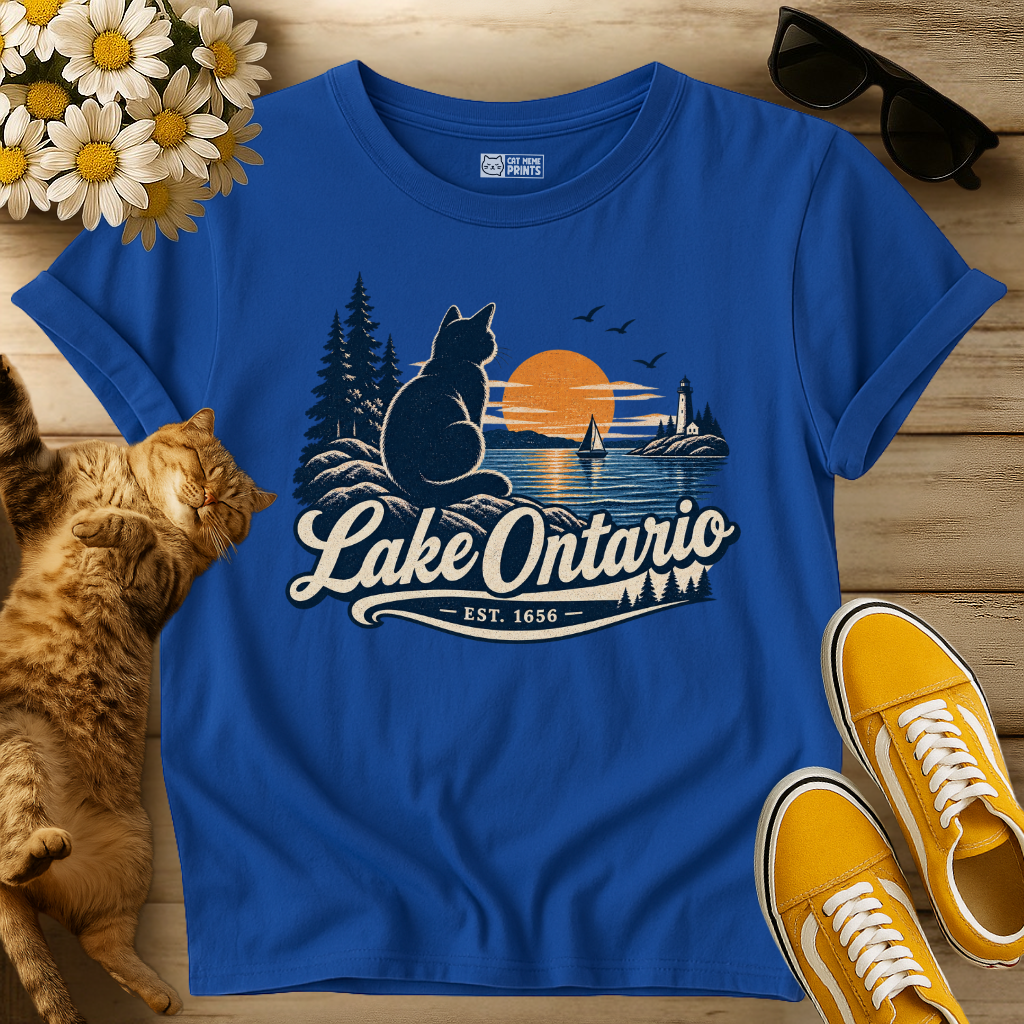 Lake Ontario Sunset Cat T-Shirt