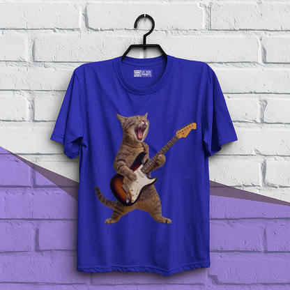 Cat Playing Guitar Rock and Roll T-Shirt