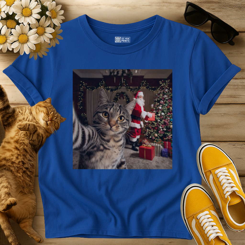 Cat Selfie with Santa Claus T-Shirt