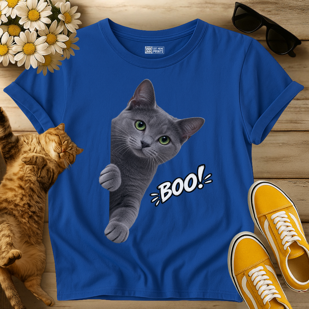 Blue Russian Cat Boo T-Shirt