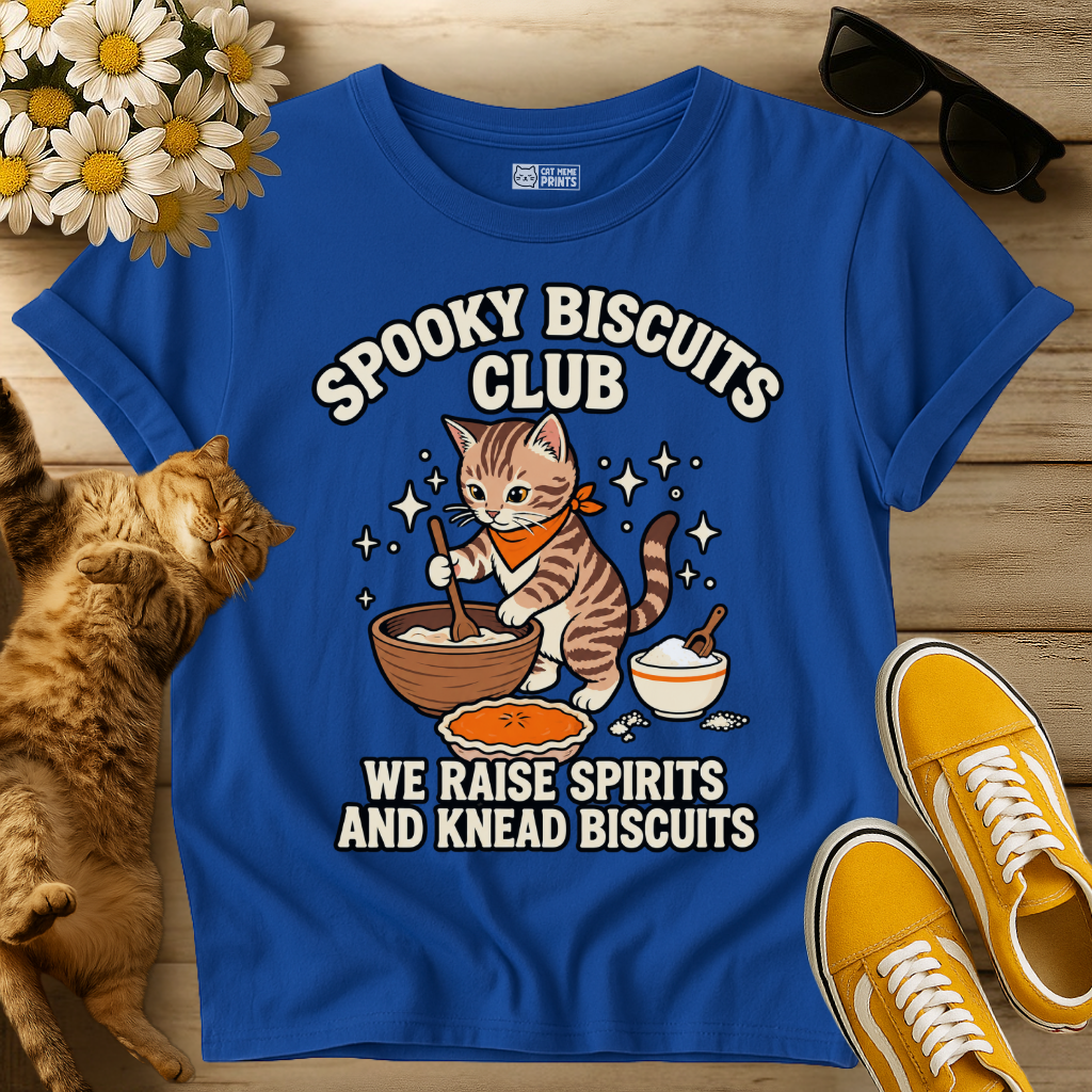 Cat Spooky Biscuits Club T-Shirt
