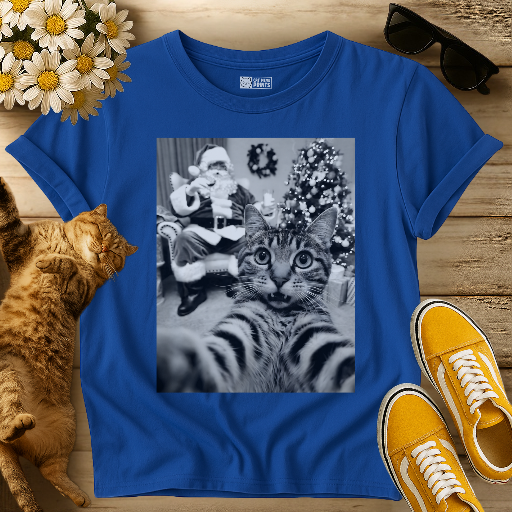 Cat Selfie with Santa Claus T-Shirt