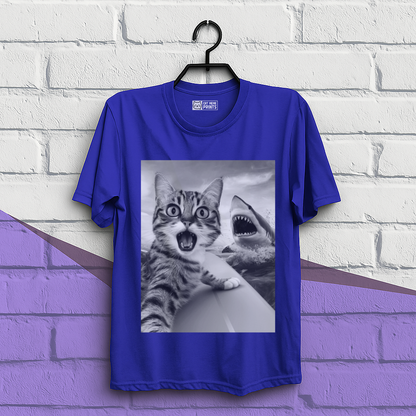 Cat Selfie With Shark T-Shirt