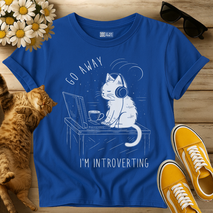 Go Away I'm Introverting Introvert Cat T-Shirt