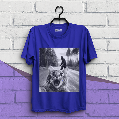 Cat Selfie With Bigfoot T-Shirt