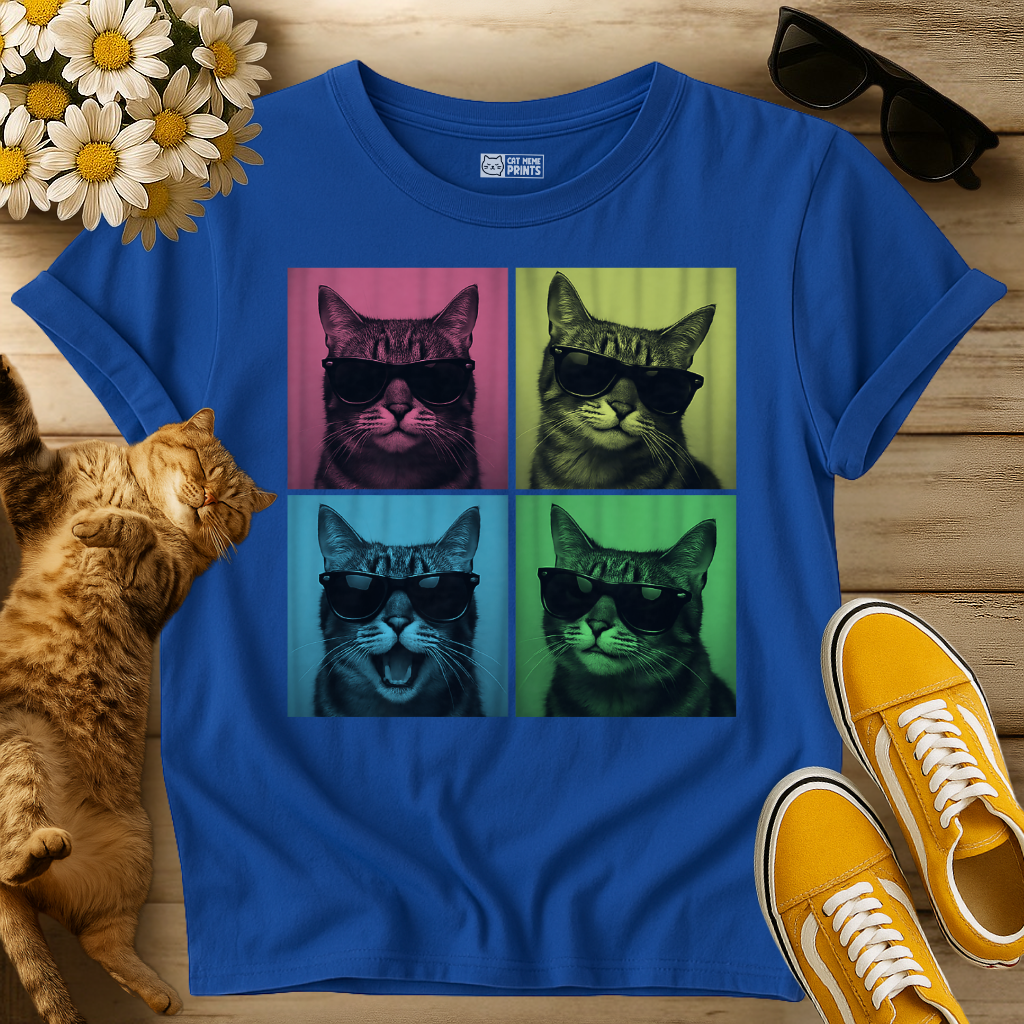 Cool Cat Pop Art Portrait T-Shirt